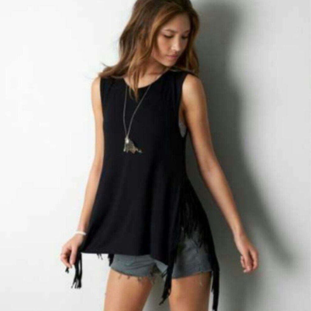 American Eagle Soft & Sexy Side Fringe Tank Top
